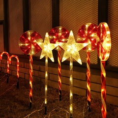 Solar Lollipop Light Outdoor Waterproof LED Christmas Candy Light
