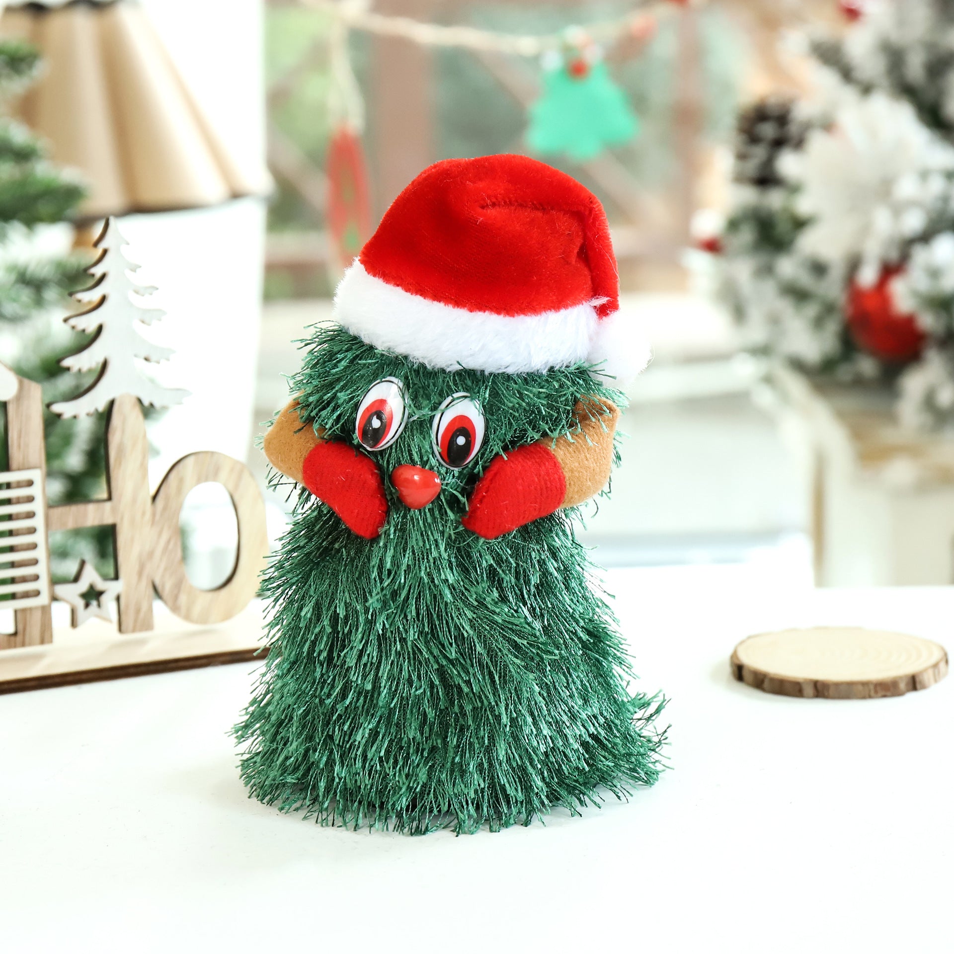 New Electric Toy Electric Plush Toy Doll Funny Cute Green Electronic Xmas Tree Musical Santa Claus Toy Christmas Decoration