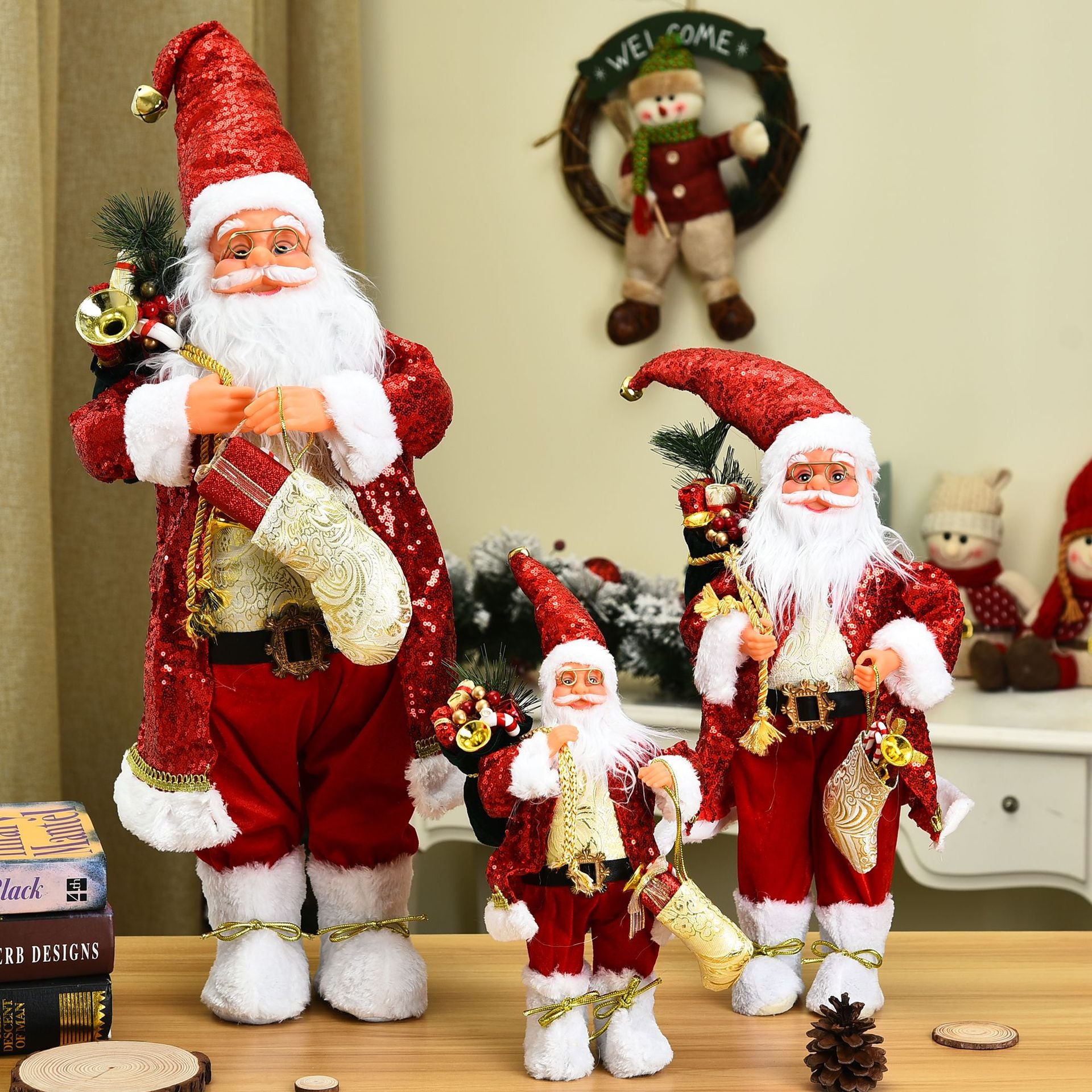 New stylish Santa Claus ornaments