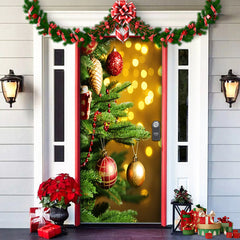 Christmas Forest Background Fabric Door Shelter Door Hanging New Year Party Decoration