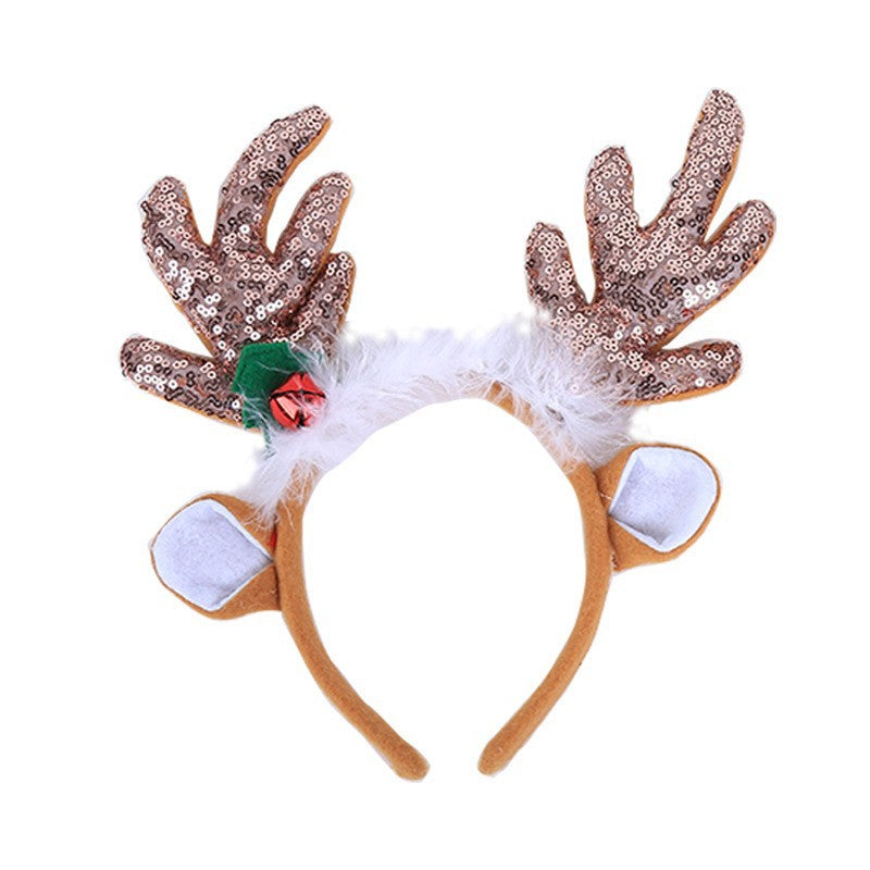 Christmas Large Antler Sequin Ornament Headband