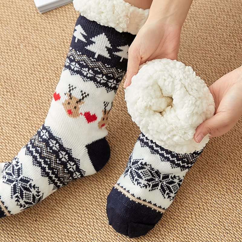 Christmas socks female autumn and winter tube floor socks