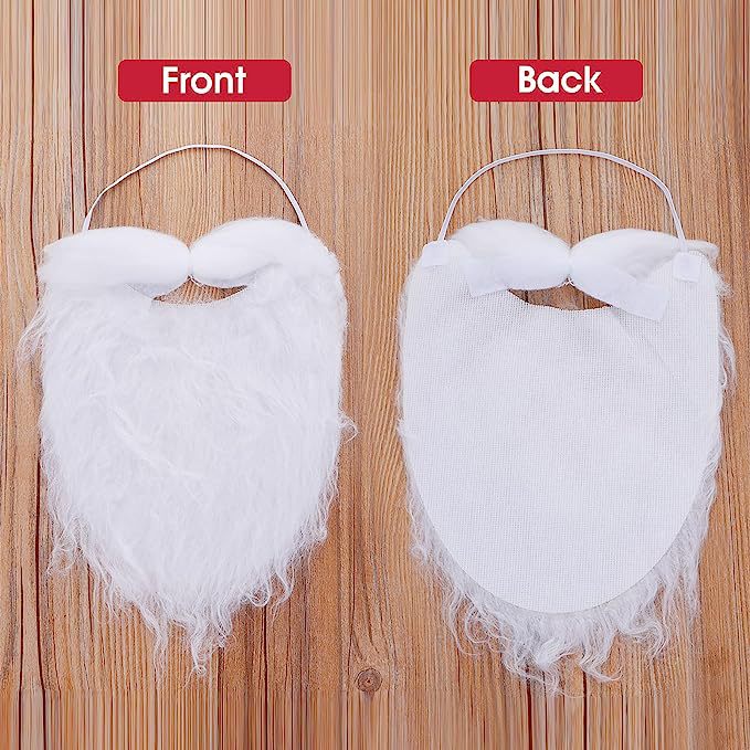 Santa Claus Handlebar Mustache White Fake Beard