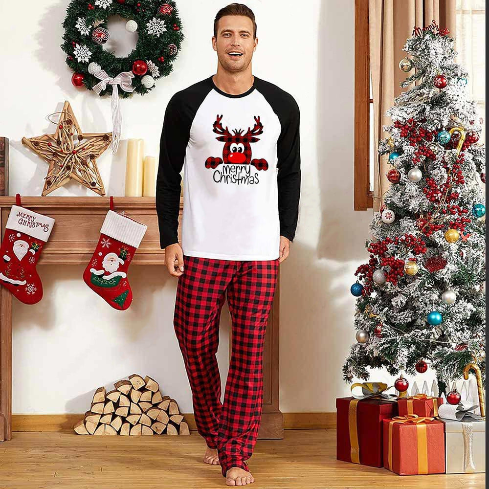 Family Christmas Pajamas Matching Sets Christmas Sleepwear Parent-Child Pjs Outfit For Christmas Holiday Xmas Party