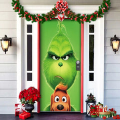 Christmas Forest Background Fabric Door Shelter Door Hanging New Year Party Decoration