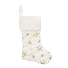 Christmas Embroidery Snowflake Plush Socks