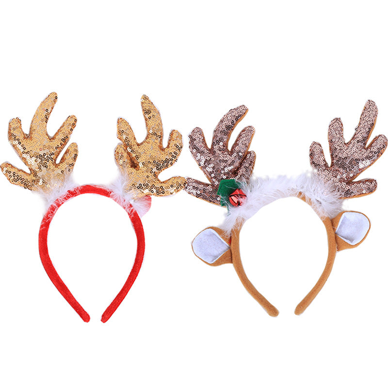 Christmas Large Antler Sequin Ornament Headband