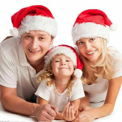 Soft Plush Christmas Hat Party For Baby Adult Santa Hats Red Decoration New Year Decoration Kids Gift Holiday Party Supplies Lot