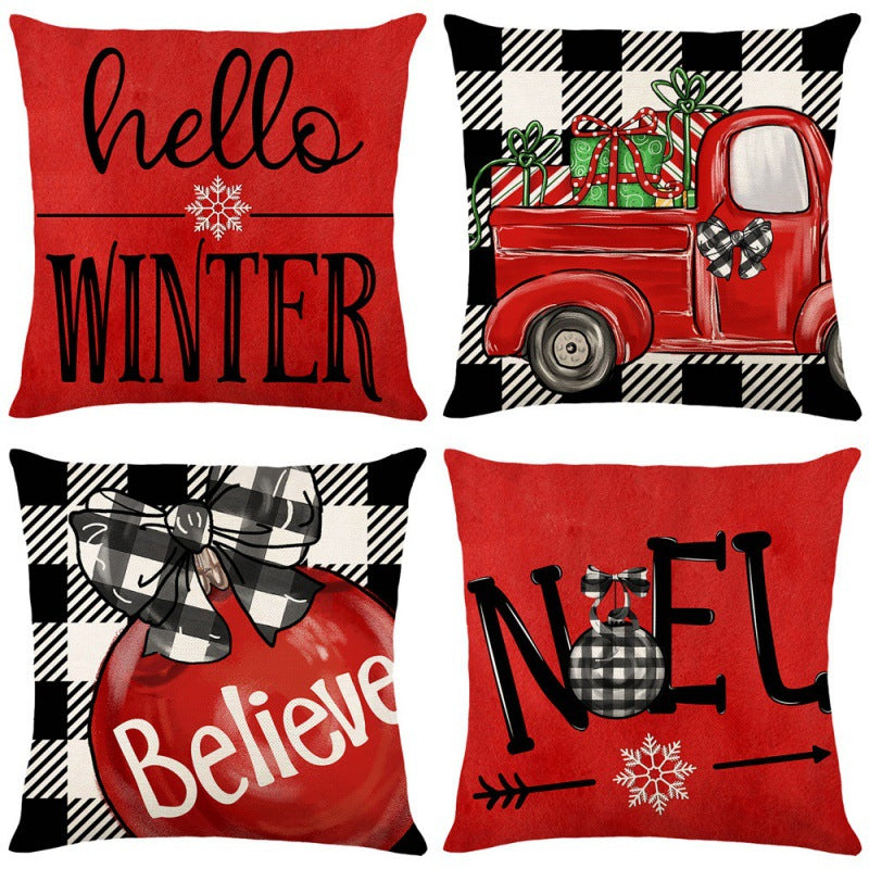 Home Christmas Decorative Printed Pillowcase