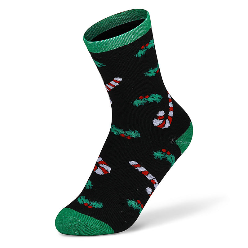 Christmas Tube  Women's Snowflake Christmas Tree Cotton Socks