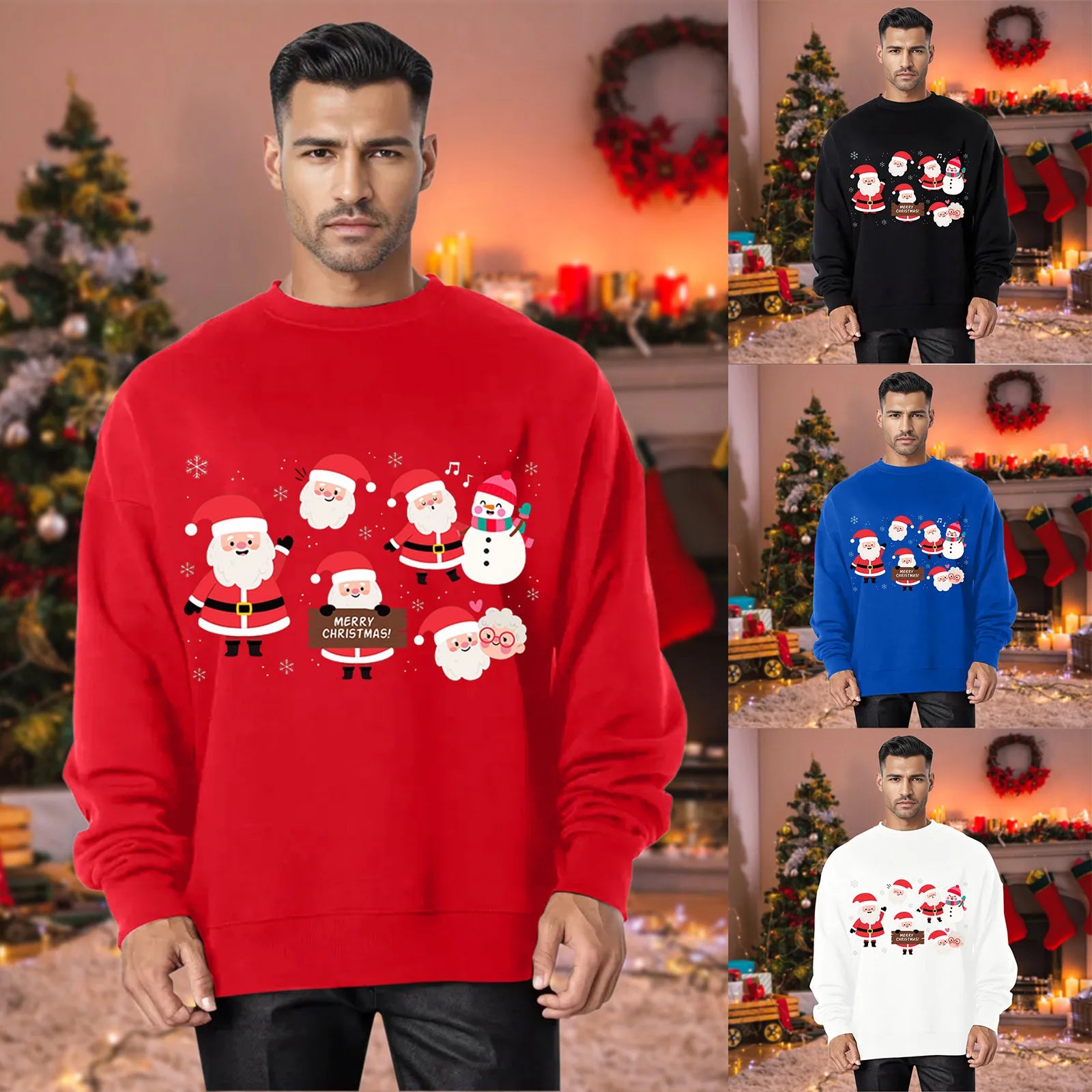 Men'S Christmas Pullovers Navidad Jumper Funny Sweatshirt Vacation Pullover Newest Hoody Graphic Santa-Claus Casual Sudaderas