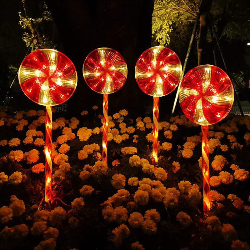 Solar Lollipop Light Outdoor Waterproof LED Christmas Candy Light