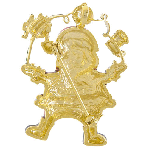 Christmas Jewelry Holiday Enamel Jolly Santa Gift Accent Brooch Pin